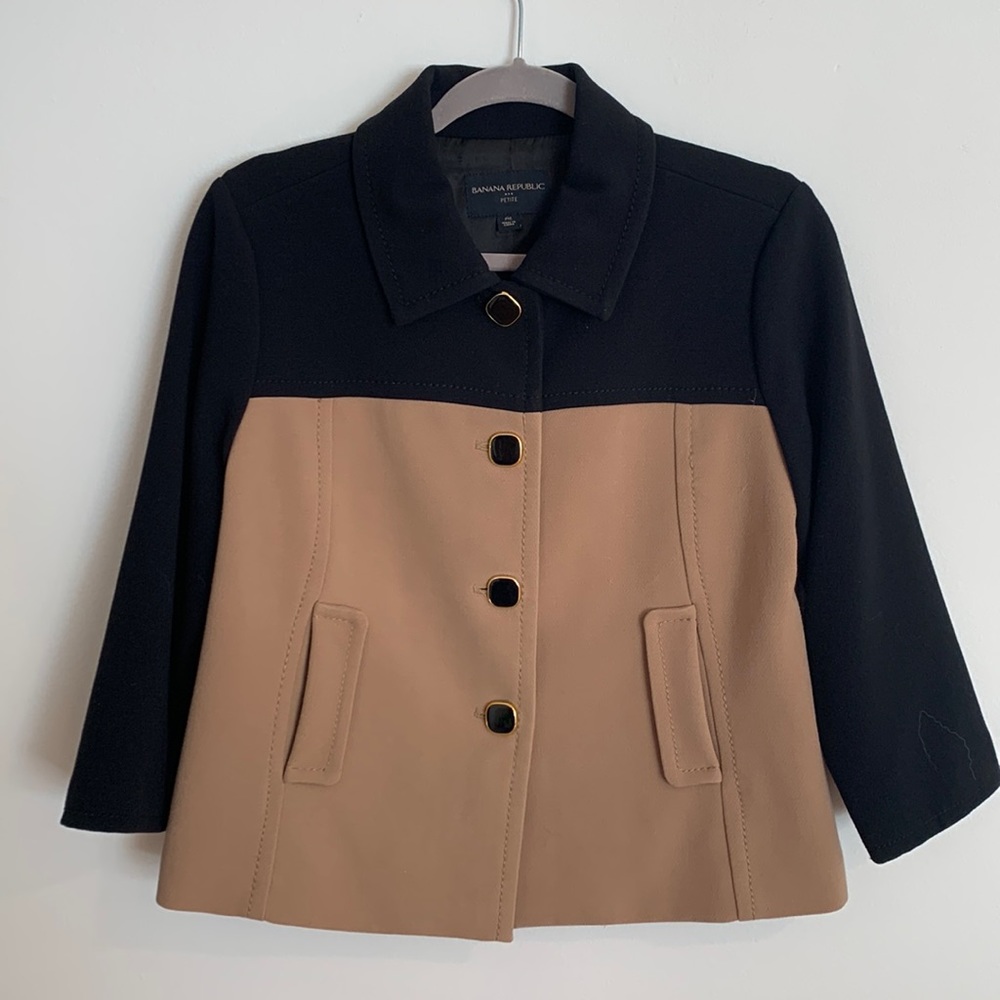 Banana Republic Color Block Jacket with Detail Buttons
